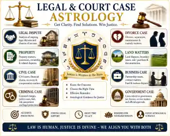 Legal & Court Case Astrology- Legal Dispute, Property, Civil, Criminal, Divorce, Land, Business, Government Case Analysis
